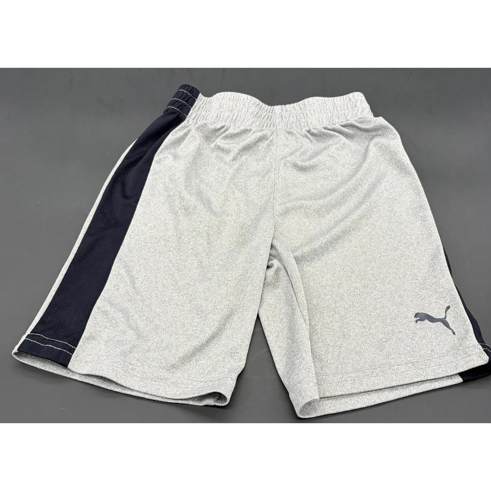Puma Boys 2 Piece Outfit Navy Blue Graphic T-Shirt Heather Gray Shorts Size 6